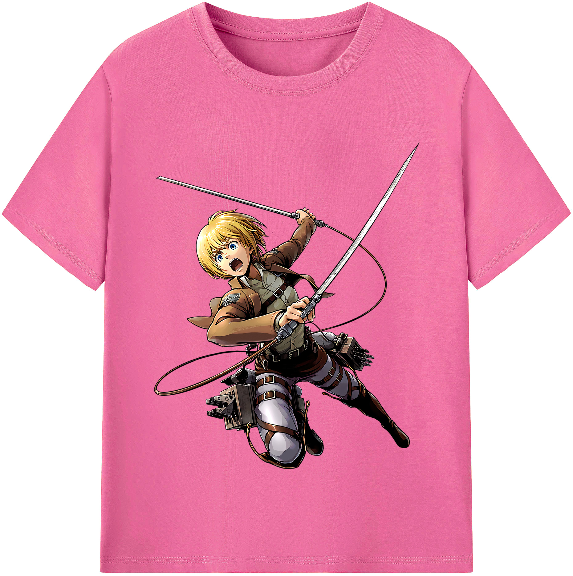 （画像用） 進撃の巨人 アルミン·アルレルト Attack on Titan Armin Arlert レディースカジュアルプリントTシャツ（綿100％）